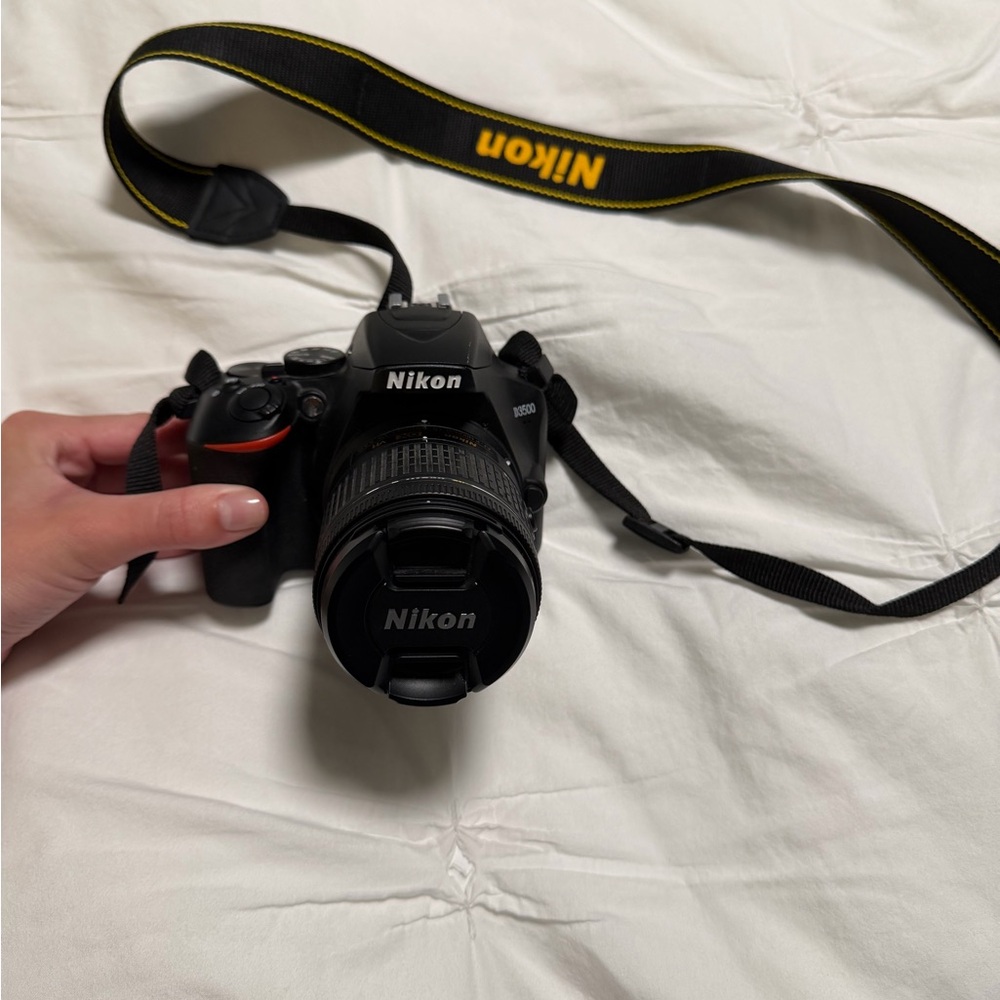 Nikon D3500 Black with Yellow Accent DSLR Camera - Picture 2 of 2